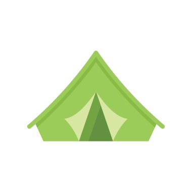 This minimalist illustration features a green camping tent, symbolizing outdoor adventure and shelter in nature clipart