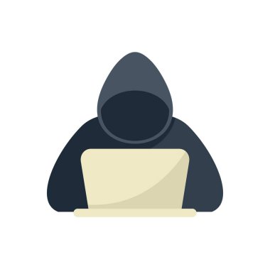 Laptop kullanan yüzsüz hacker avatar, siber güvenlik, veri koruması, mahremiyet ve internet güvenliği kavramı