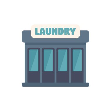 Bu vektör illüstrasyonunda, çamaşırhaneleri, kuru temizlemecileri ve giysi hizmetlerini temsil etmek için mükemmel olan klasik bir çamaşırhane var.