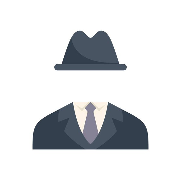 Бизнесмен носит костюм и шляпу без лица, как символ анонимности