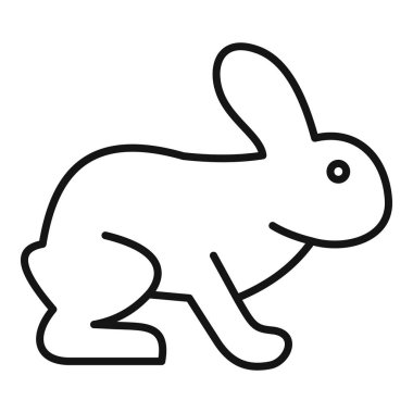 Sade ve sevimli bir tavşancık çizimi sakin ve huzurlu bir şekilde oturuyor.