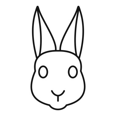Bu minimalist vektör çizgisi tasarımı sevimli bir tavşanın başını gösteriyor.