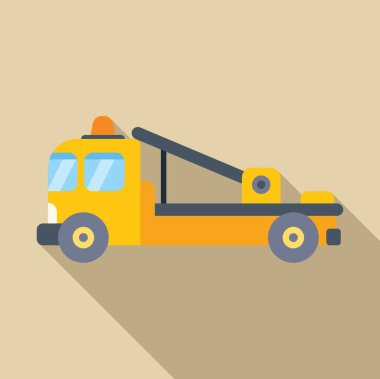 Sarı çekici, bozuk bir arabanın tamirciye ulaşmasına yardım etmek için yol yardımını bekliyor.