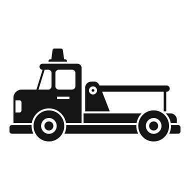 Çekici vinç kullanarak basit siyah beyaz araçları kaldırır ve çeker.