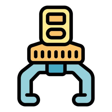 Robot pençesi hiçbir şey tutmuyor, tasarım için fütürist teknoloji ikonu çizimi