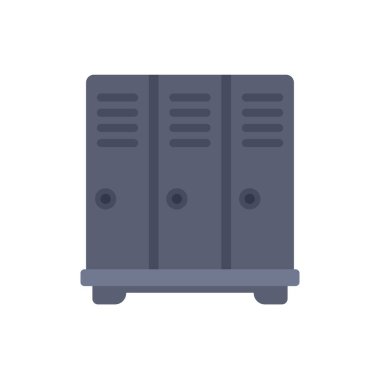 Bu vektör illüstrasyonunda üç metal dolap var. Bir okulda, spor salonunda ya da işyerinde depolama yapmak için mükemmel.