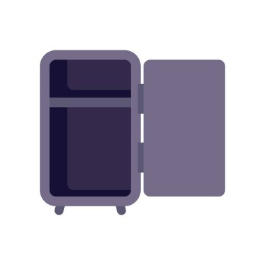 Kapısı açık, market alışverişi ve taze yemek için hazır boş eski moda buzdolabı.