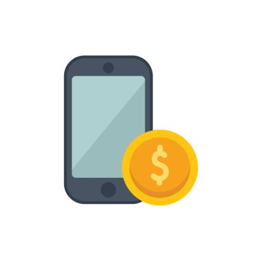 Cep telefonu boş ekran görüntüleme dolar para ile online ödeme, fintech ve mobil bankacılık için ideal