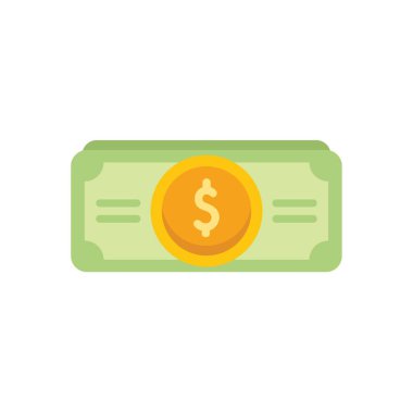 Üzerinde dolar işareti olan yeşil banknot ödeme, finans ve ekonomi gibi kavramları temsil ediyor.