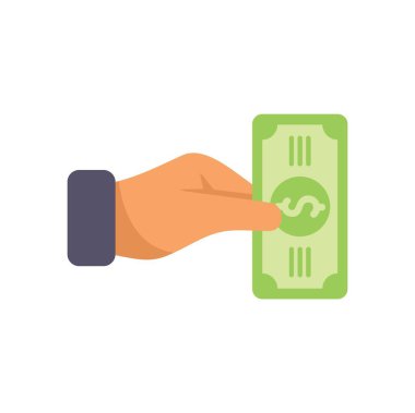 Bir dolar banknot tutan, ödeme yapan ya da rüşvet alan bir iş adamı.