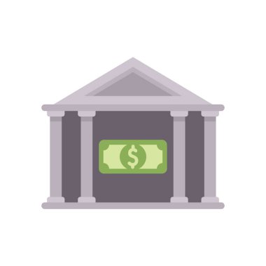 Finans kurum ve hizmetlerini gösteren bir dolar banknotuyla banka binası cephesi