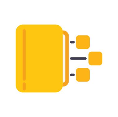 Veri analizi ve bilgi işlemeyi sembolize eden, bir akış şeması oluşturan bir kitabın minimalist çizimi