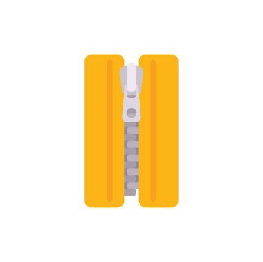 Bu minimalist vektör illüstrasyonunda güvenlik ve kapanış kavramını vurgulayan kapalı sarı bir fermuar var.