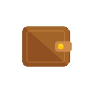 Altın düğmeli kahverengi deriden yapılmış basit bir cüzdan.