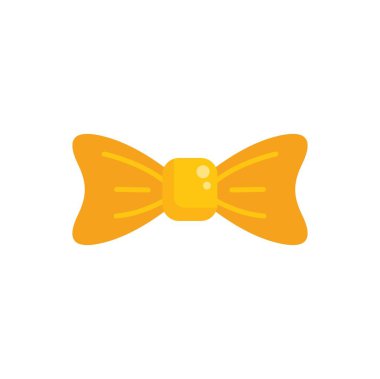 Parlak sarı papyon beyaz arka planda duruyor, modayı ve tarzı temsil ediyor.