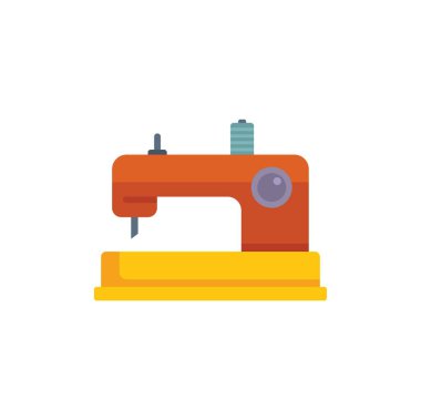 El yapımı kıyafet üretimi, terzilik endüstrisi ekipmanları için masanın üzerinde duran dikiş makinesi.