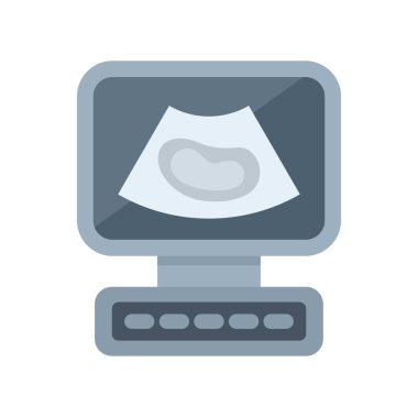 Hamilelik taraması sırasında cenin gösteren ultrason makinesi doğum öncesi bakımı ve fetal gelişimi gösteriyor.