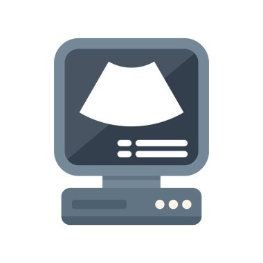 Klinikteki hamilelik taraması sırasında ekranda cenini gösteren ultrason makinesi.