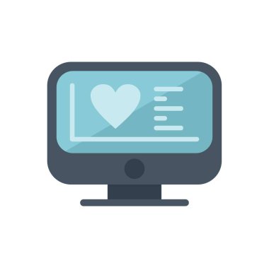 Kalp atış hızını ölçen tıbbi uygulama arayüzünü gösteren bilgisayar ekranı, çevrimiçi sağlık hizmetleri ve tele sağlık teknolojileri kavramı
