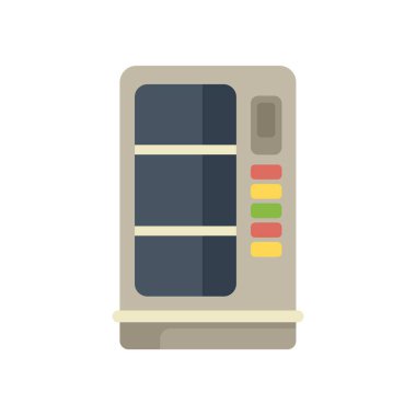 Beyaz arka planda izole edilmiş yiyecek ve içecek sunan modern otomat.