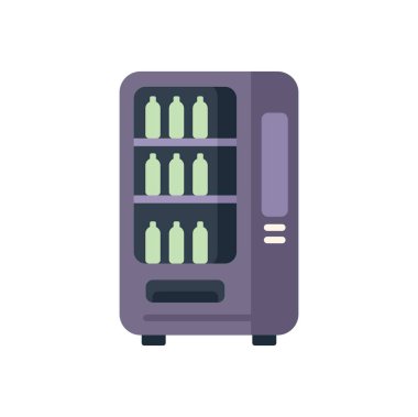 Satış makinesi, şişelerde ferahlatıcı soğuk içecekler sunuyor. Hızlı bir içecek için mükemmel.