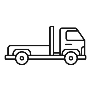 Çekicinin basit bir çizgisi simgesi, araç yardımı ve yol kenarı kurtarma sembolü