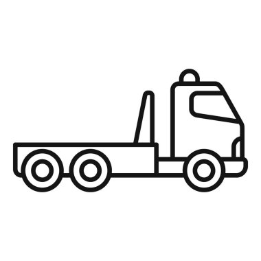 Çekicinin basit bir çizgisi resim simgesi, yol yardımı ve araç arızalarıyla ilgili konular için mükemmel