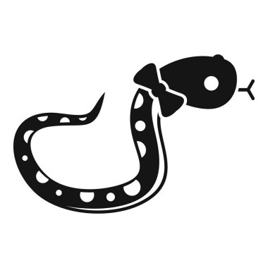 Dilinde papyon olan benekli yılanın siyah silueti.