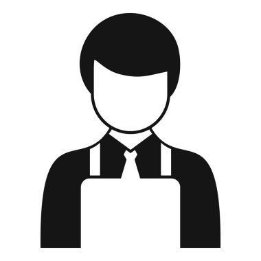 Önlük ve kravat takan bir erkek satıcının simgesi