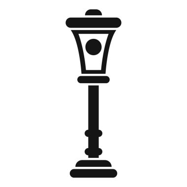 Sokak lambası basit biçim simgesi tasarımında dimdik duruyor