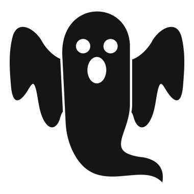 Ağzı açık bağıran bir hayaletin siyah beyaz silueti.