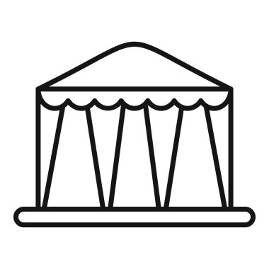 Tente çadırı olayı ya da sirk simgesini ince çizgi şeklinde temsil eder