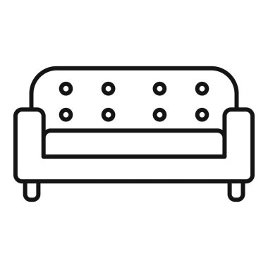 Oturma odasında dinlenmek için yumuşak yastıkları olan rahat bir kanepenin basit vektör simgesi