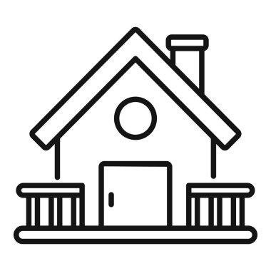 Bir evin bu basit tasviri emlak, mimari ve inşaat projeleri için mükemmeldir.