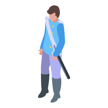 Ortaçağ askeri nöbet tutuyor, yanında bir kılıç tutuyor.