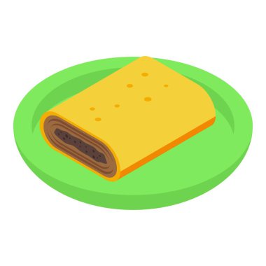 Haşhaş tohumu sarması yeşil bir tatlı tabağında yatıyor.