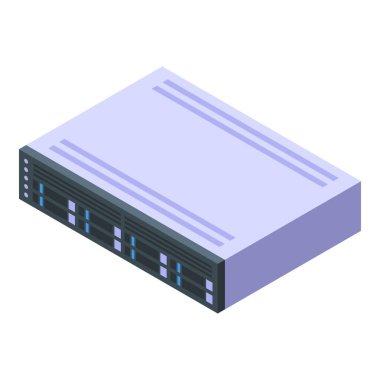 Bu izometrik simge büyük verileri işleyen bir sunucu birimini temsil ediyor