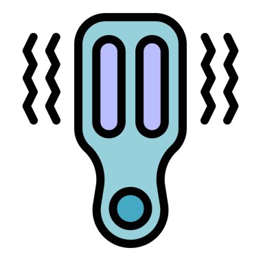 Elektronik termometre simgesi, dalgalarla yüksek sıcaklık gösteren tıbbi ekipman