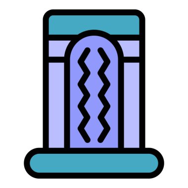 Dekoratif bir şelale havzası ikonu huzur ve huzur hissi uyandırıyor.