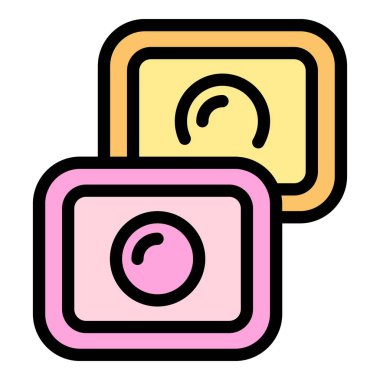 Ekstrem spor ve maceraları yakalamak için kullanılan aksiyon kamerasının basit renkli simgesi