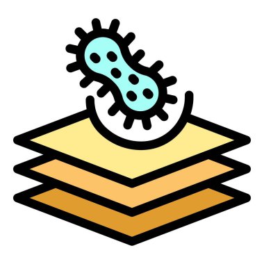 This icon illustrates a breathable fabric with a nano bacteria protective layer, providing comfort and protection clipart