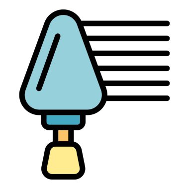 Havan topu, alçı ya da beton serpiştiren mala desenli çizgiler bırakıyor, renkli bir ikon çizimi