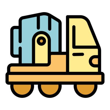 İnşaat işleri için inşaat malzemeleri getiren beton karıştırıcı kamyon.