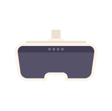 Sanal gerçeklik kavramını tasvir eden vr gözlüklerinin minimalist vektör çizimi