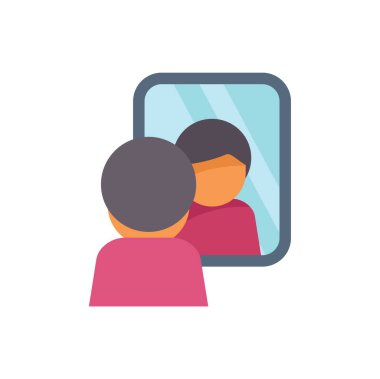 Genç adam aynadaki yansımasına bakıyor, bir içgözlem ve farkındalık sembolü.