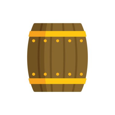 Metal yüzüklü eski ahşap fıçı alkol, brendi, konyak, rom, şarap veya viski içerir.