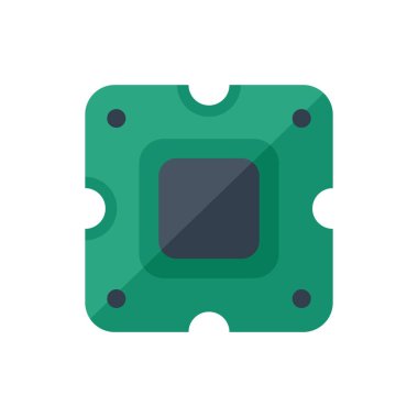 İşlem gücünü ve teknolojisini temsil eden yeşil bilgisayar çipi, bilgisayarlar, elektronik ve dijital aygıtlarla ilgili projeler için idealdir.