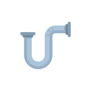 İki boruyu birbirine bağlayan boru tesisatı düz stil basit renkli simge, vektör illüstrasyonu