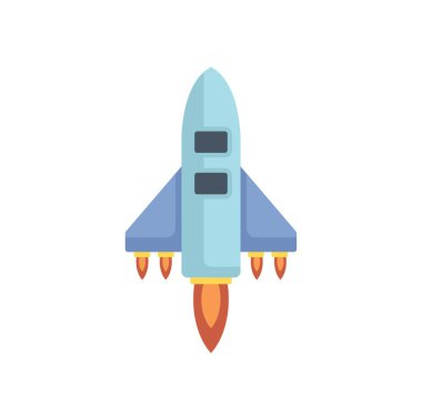 Çizgi film gemisi üssünden çıkan alevlerle uzaya fırlatılıyor.