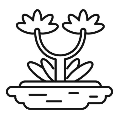 Zeminden büyüyen iki çiçek, doğayı, bahçıvanlığı ve büyümeyi temsil ediyor.